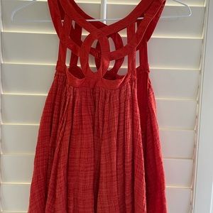 Free People Red/Orange Tank Top